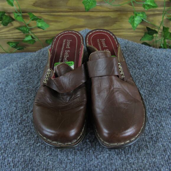Josef Seibel Women's Clog Mule Brown Leather Sz 8 Medium Gently Used 2025 - Picture 2 of 6